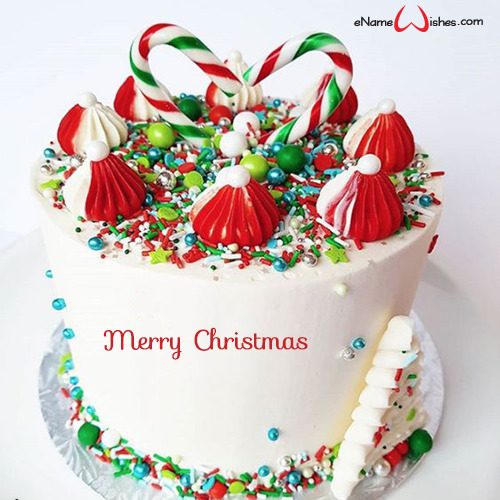 Festive Christmas Cake Idea with Name Editor - Name Birthday Cakes ...