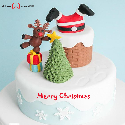 Happy Christmas Wishes Images 2021 Cake Design with Name - Name ...