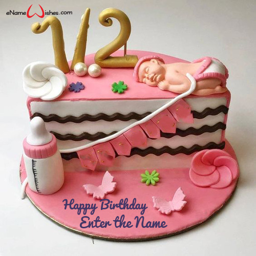 Online Half Birthday Cake With Name Edit Best Wishes Birthday Wishes With Name