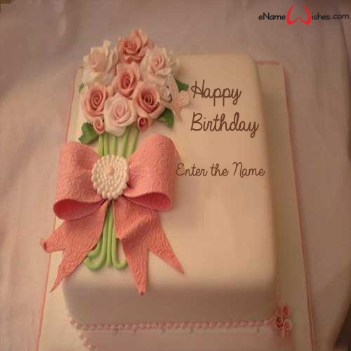 Beautiful Flower Birthday Name Wish Cake For Sister Enamewishes