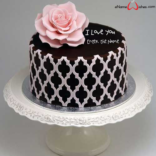 Dark Chocolate Love Wish Name Cake Enamewishes