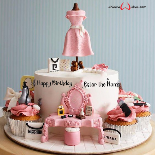 Birthday Cake for Fashion Designer with Name - Name Birthday Cakes - Write  Name on Cake Images