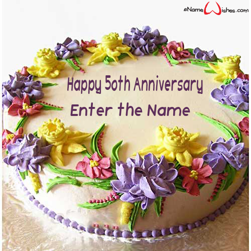 Happy 50th Wedding Anniversary Wish Cake With Name Enamewishes,Surprise 1st Anniversary Ideas