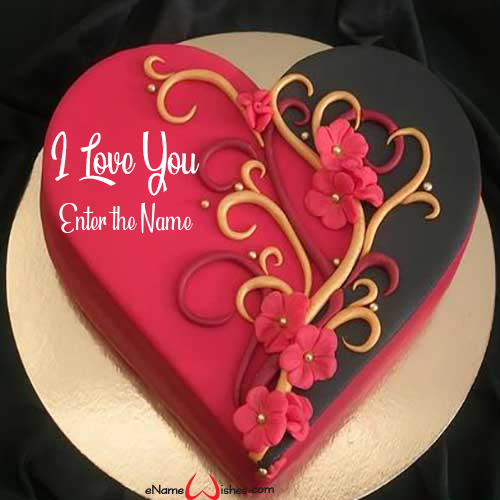 Best Heart Red Velvet Love Name Cake Enamewishes