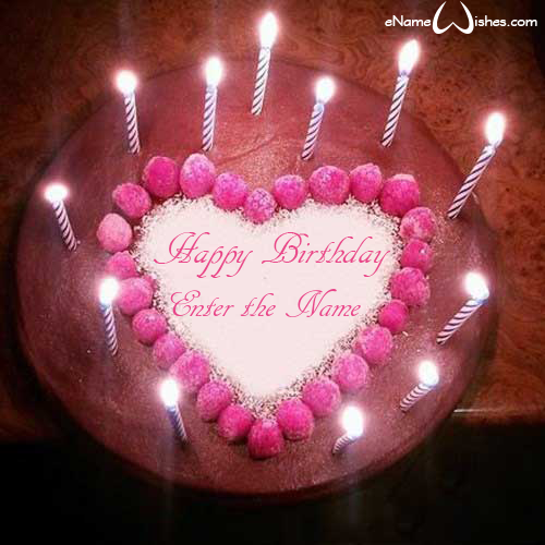 Cute Candles Birthday Wish Name Cake Enamewishes
