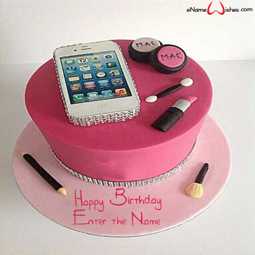 Smart Phone Birthday Name Cake Enamewishes